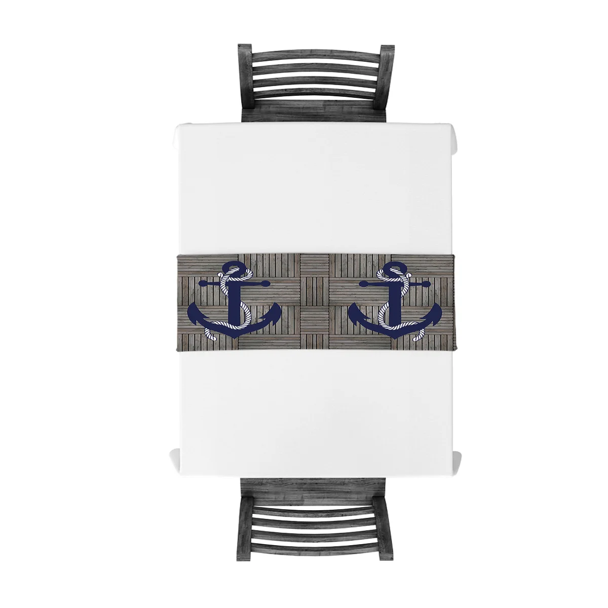 Скатерть в стиле ретро с изображением якоря и дерева декор для кухни скатерть