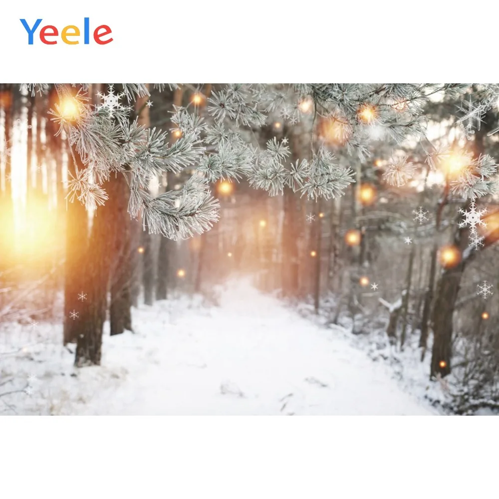 NBK26593 Yeele зимние фоны для фотосъемки боке Снежный лес Солнечный свет персонализированные фоны для фотостудии - Цвет: NBK26593