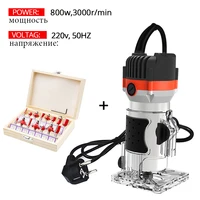 800w 30000rpm Wood Router Tool Combo Kit Electric Woodworking Machines Power Carpentry Manual Trimmer Tools With Milling Cutter