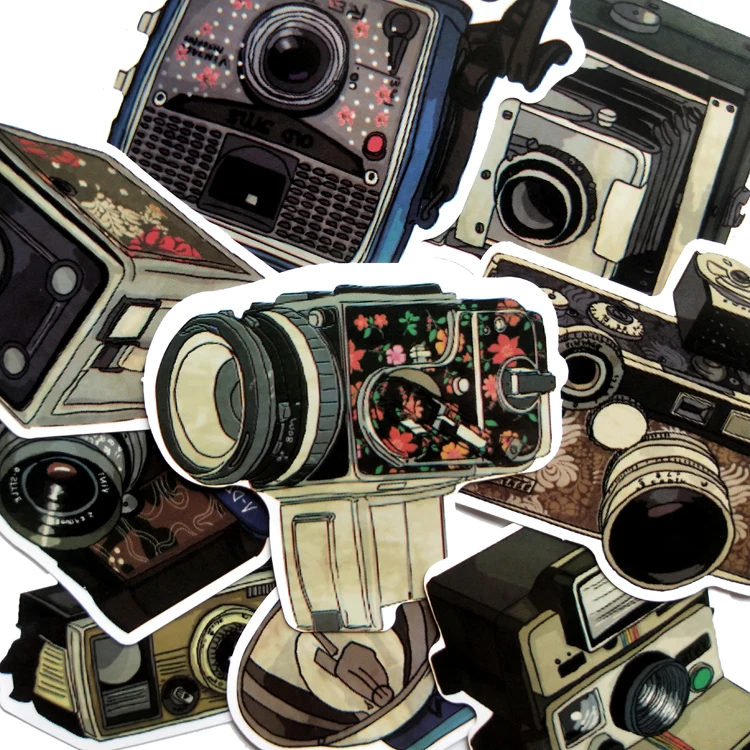 9 шт. ПВХ ностальгическая камера крутая граффити Автомобильная наклейка чемодан