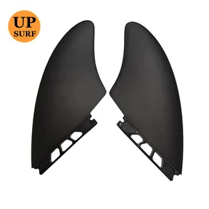 Плавник для серфинга с одной лямкой, Килевой плавник с двойным плавником, черный, 2 шт.компл., набор плавников из нейлона и пластика и стекловолокна, для водных видов спорта