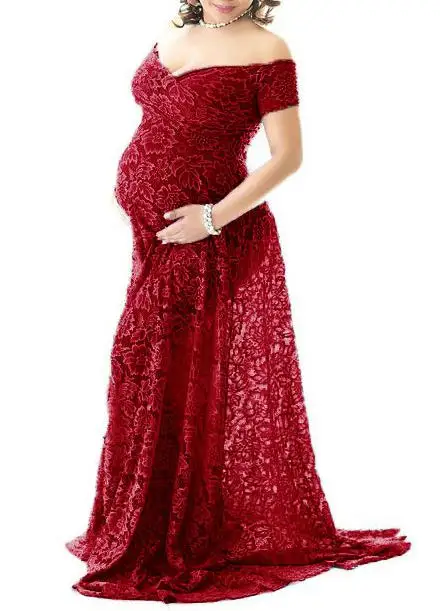 Кружевное платье для беременных фотосессии длинное сексуальное макси Одежда