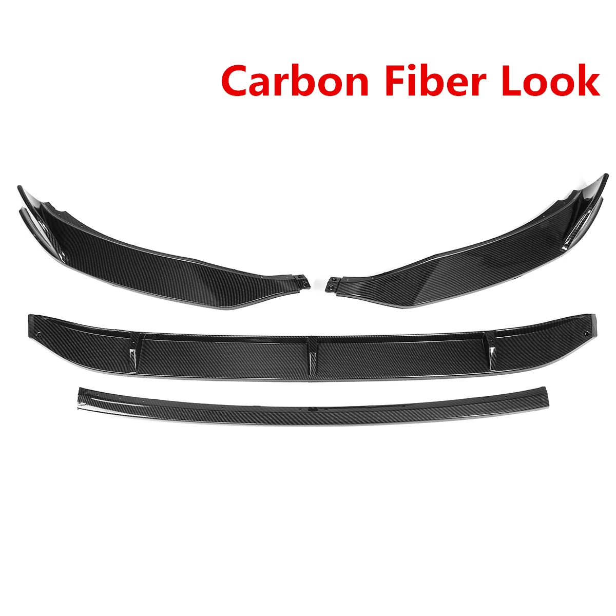 Carbon Fiber Look 4 шт. глянцевый/матовый черный Автомобильный передний бампер для губ сплиттерная губа спойлер, диффузор протектор крышки для VW Passat Variant B8 - Цвет: Carbon Fiber Look