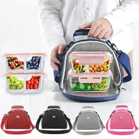 5 colors portable crossbody insulation bag picnic lunch storage bag cold keeping student lunch box ice pack