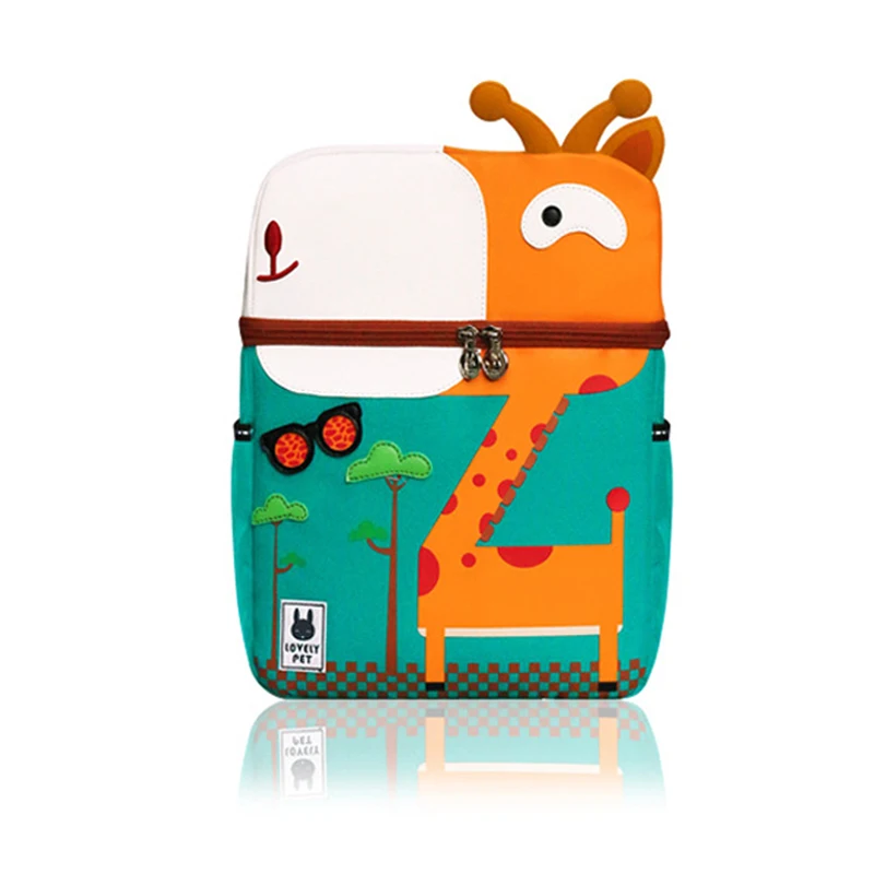 1-Big-Giraffe Детский рюкзак милый 3D мультфильм Динозавр анти-потеря Единорог напечатанный детский сад ортопедический школьный портфель для девочки мальчик детская сумка - Цвет: 1-Big-Giraffe