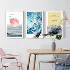 Абстрактный цветок, розовая роза, горная желтая линия, пейзаж, письмо, холст, живопись, Настенная картина, печатный плакат, украшение для гостиной