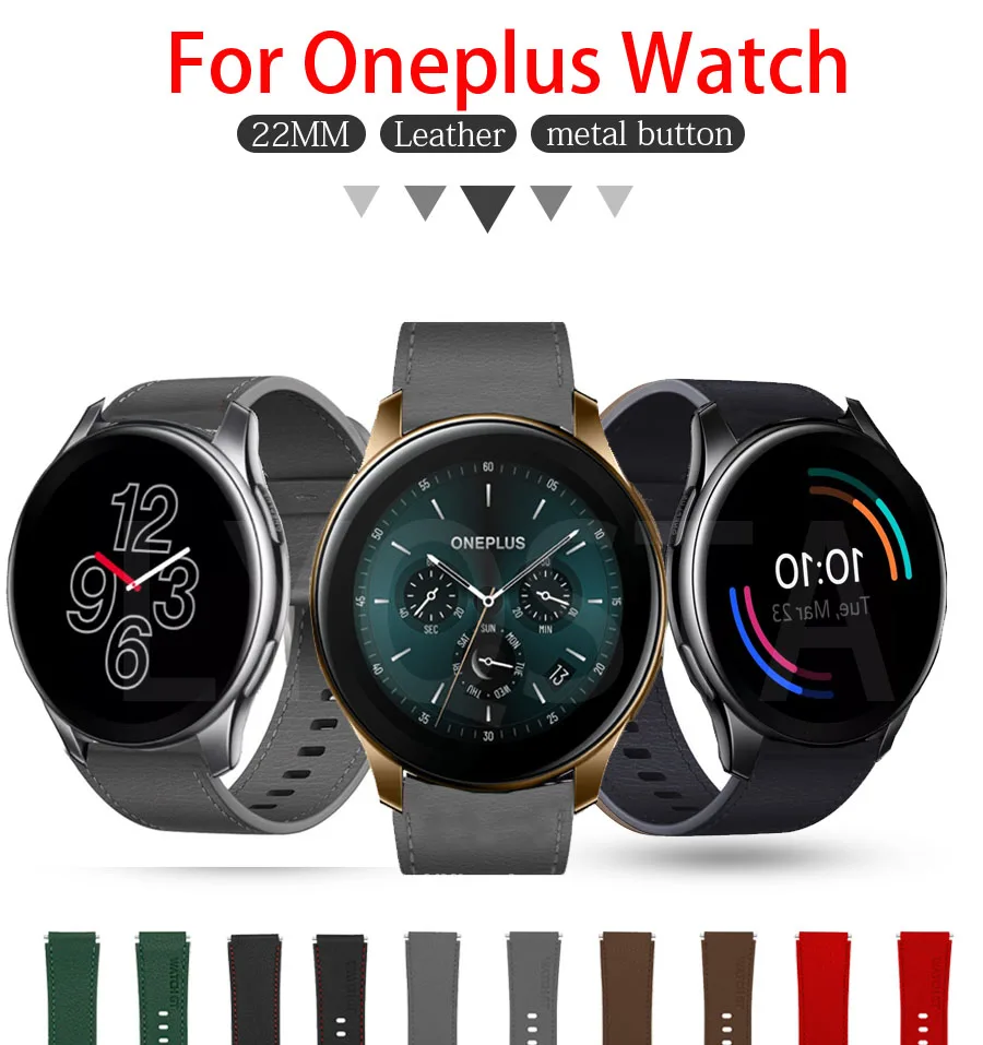 

Hot 22mm Soft Leather Watch Strap for Oneplus Smart Watch Bracelet Replacement Wristband for One Plus Wrist Strap Accessories