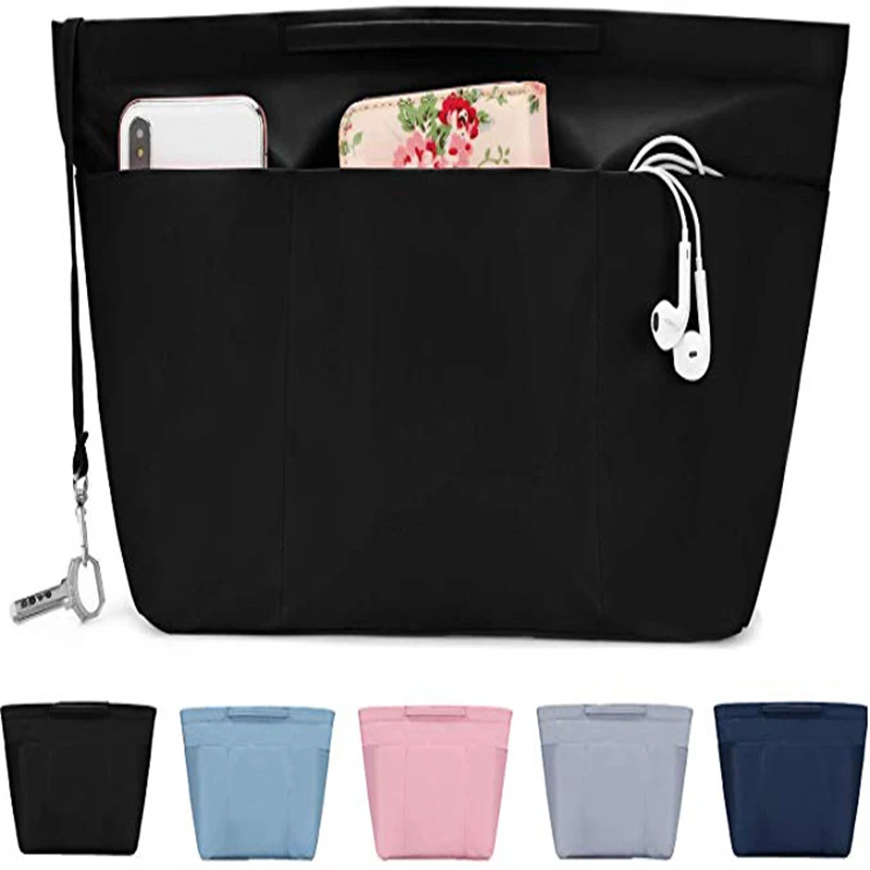 Tote Organizer PurseTote Insert Ladies Pocketbooks Handbag Органайзер из нейлона Women Divider с ручками|Сумки