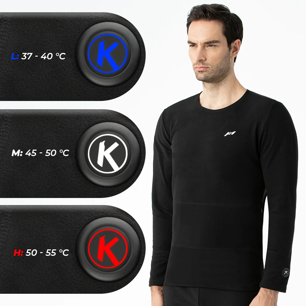 Костюм с электроподогревом зимнее нижнее белье термобелье питанием от USB для