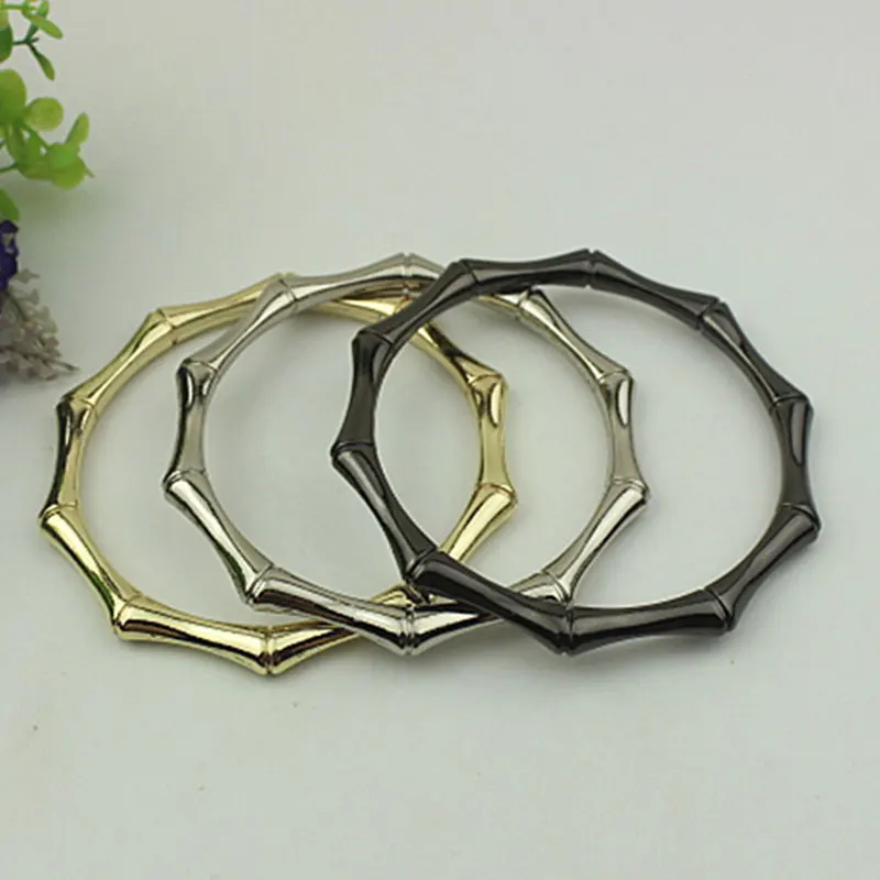 

1PC Bag Handle Circle Handle Bamboo O-ring Inner Diameter 9cm Bag Hardware Bamboo Handle Metal Heavy Duty Strap For Women