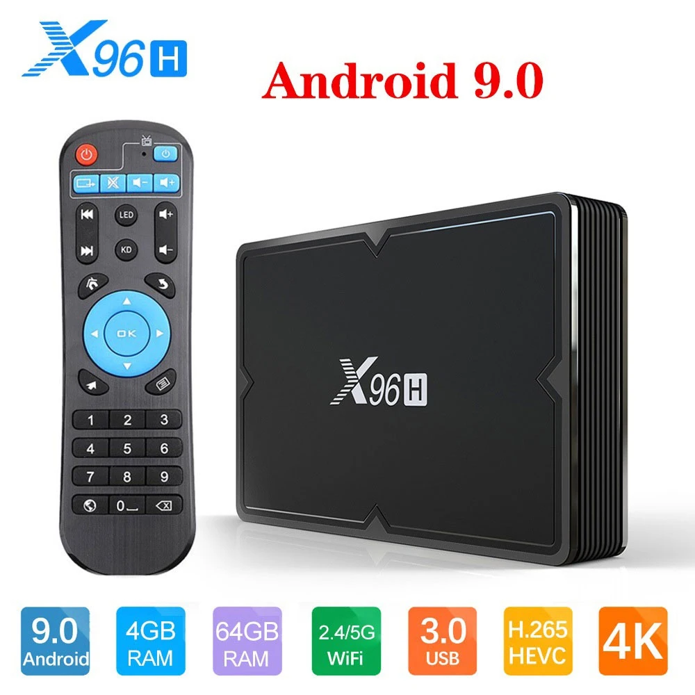 ТВ приставка X96H на Android 9 0 4 ГБ 64 32 Allwinner H603 Wi Fi BT 1080P 4K Google Play Netflix Youtube 2 16