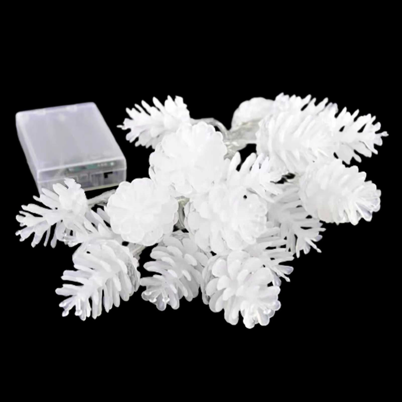 

Extra Long LED Lamp Warm White PVC Party Wedding Christmas Decor Battery Powered Pine Cone String Light Lightweight Waterproof