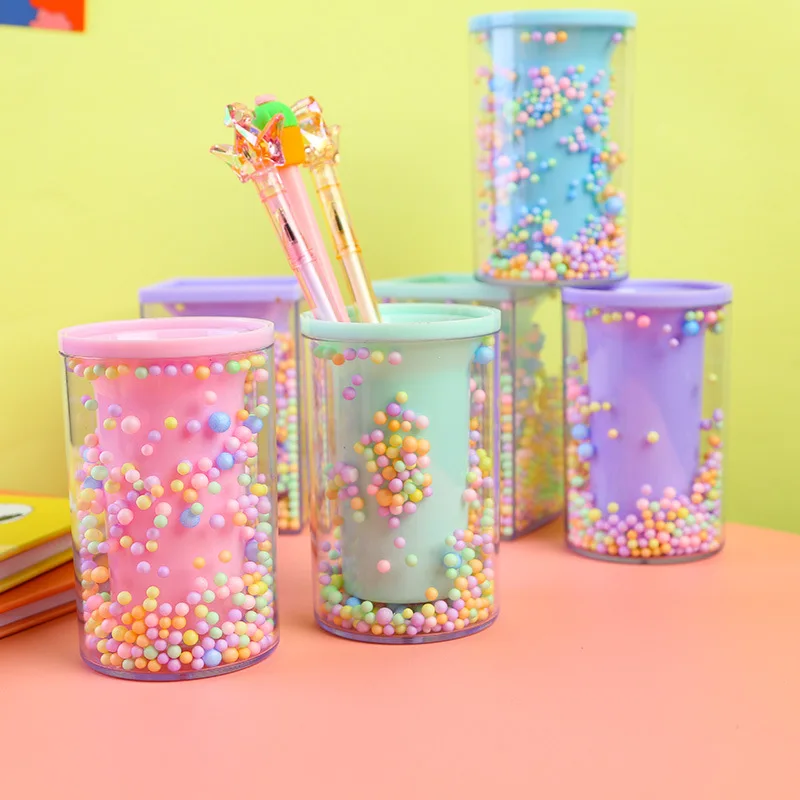 Розовый акриловый держатель для ручек офисный Органайзер косметические