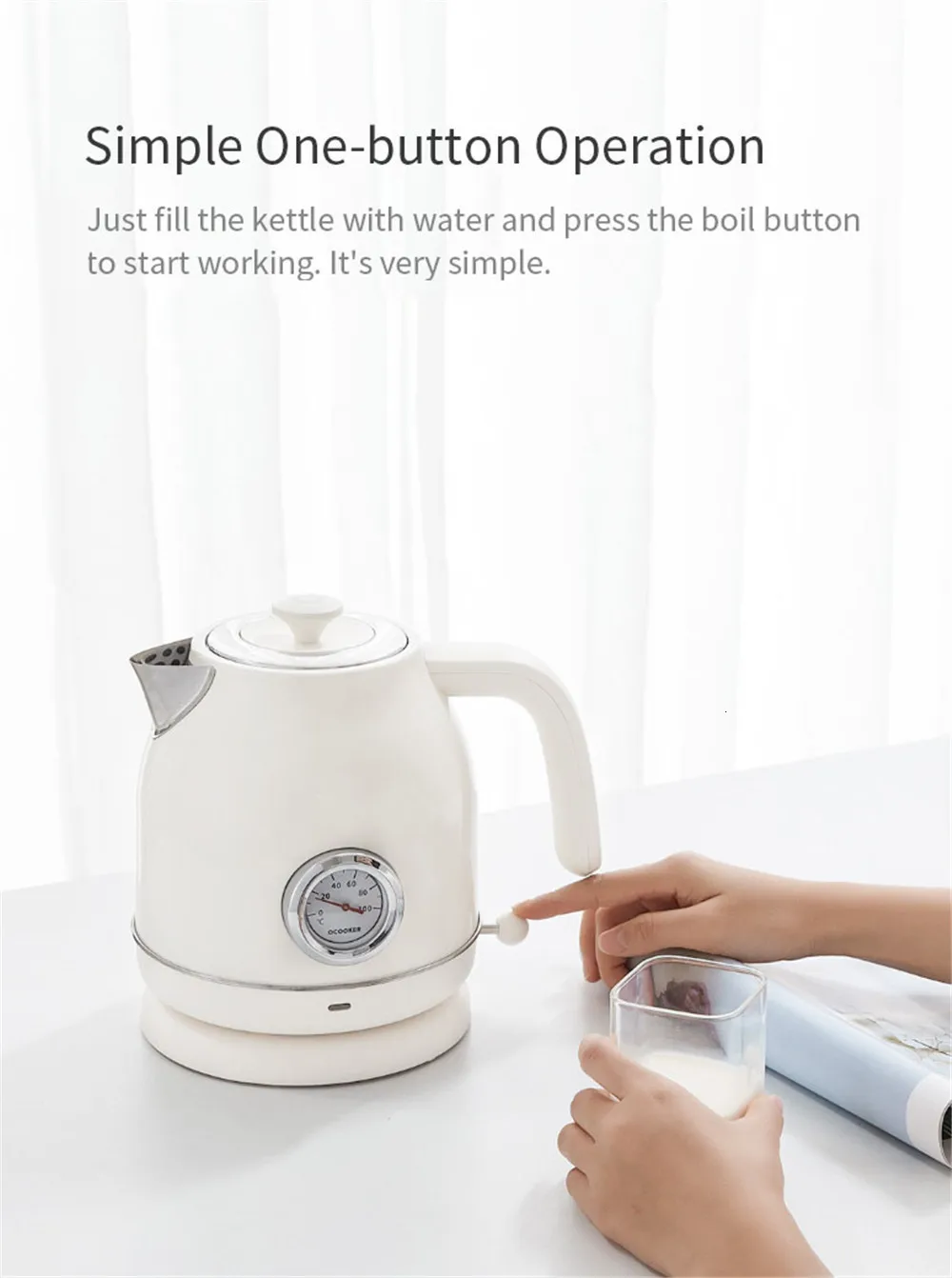 Xiaomi Mijia Ocooker Cs Sh01 1.7l Электрический чайник из нержавеющей стали термометр для воды с часами дисплей для дома
