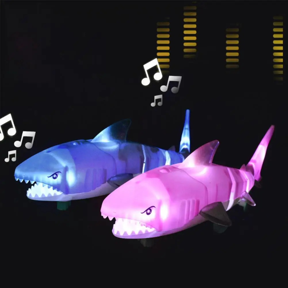 

Luminous Electric Shark Multifunctional Operate Easily Plastic Electric Flash Light Music Shark Toy for Kids