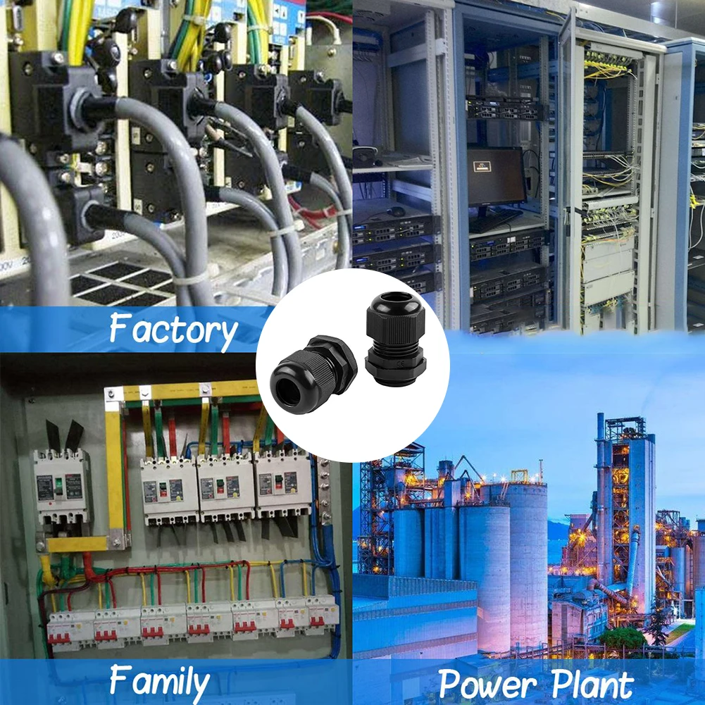

20pcs 2021 new Cable Gland Waterproof Adjustable 3-13mm Cable Connectors PG7 PG9 PG11 PG13.5 PG16 Black Plastic Joints Connector