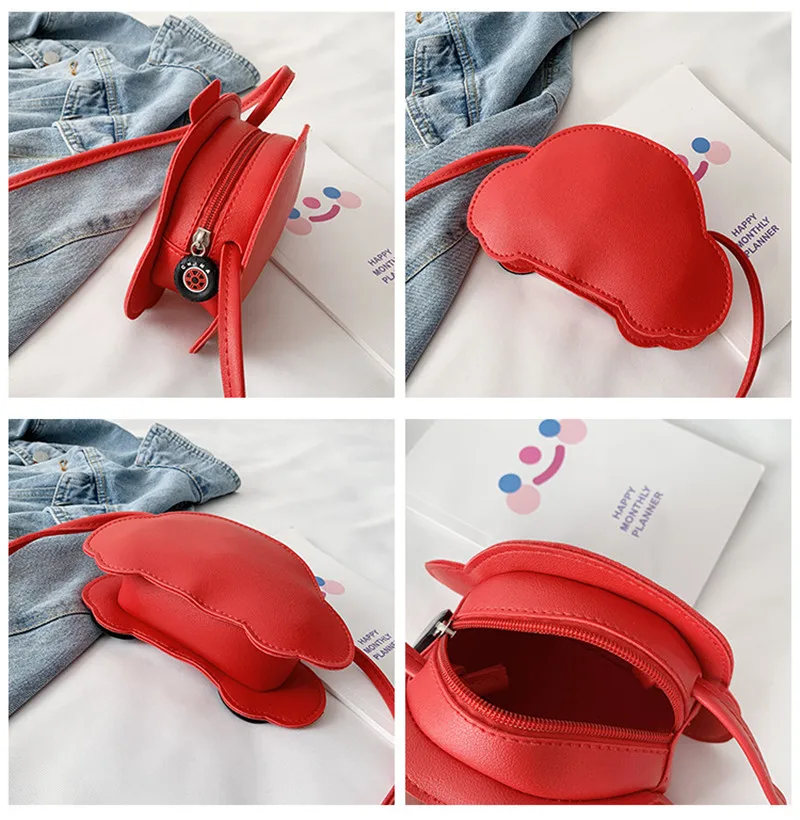 

2020 New Lovely Cartoon Car Children PU Leather Crossbody Bags Shoulder Bag Kids Small Coin Purse Pocket Money Bag