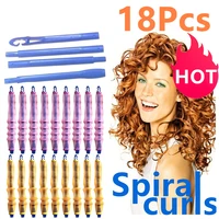 magic hair rollers spiral round curling iron soft for women diy 2030455055cm 18 pcs overnight heatless styling tools