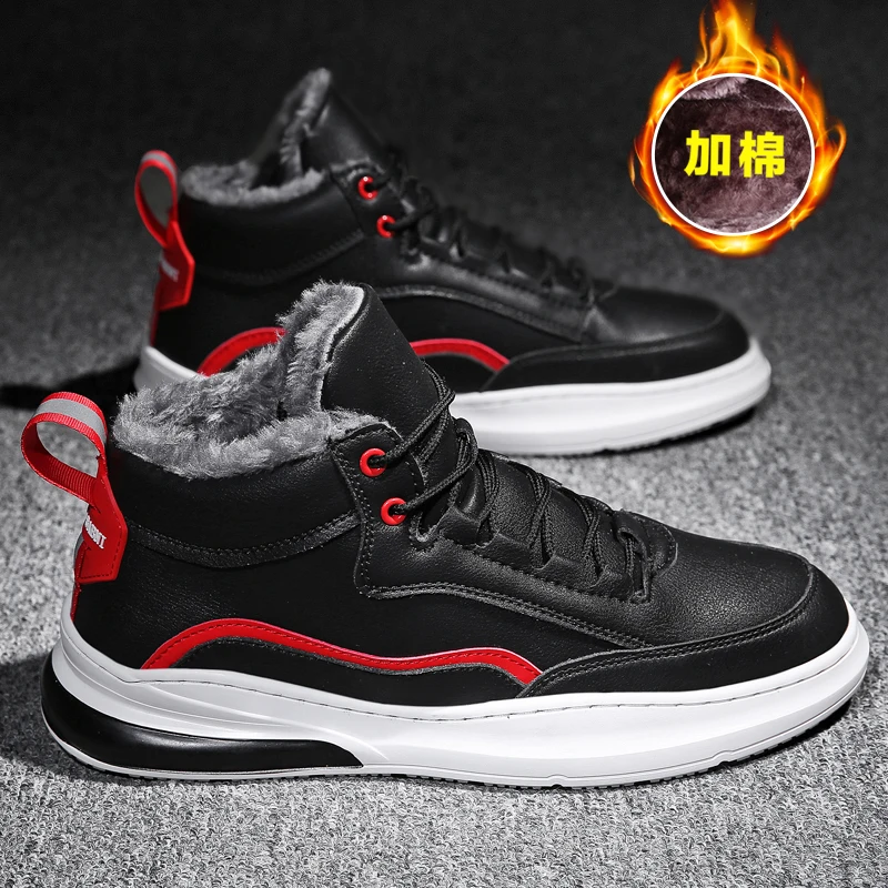 красовки обувь мужская зимняя Теплые белые кроссовки для мужчин меховые