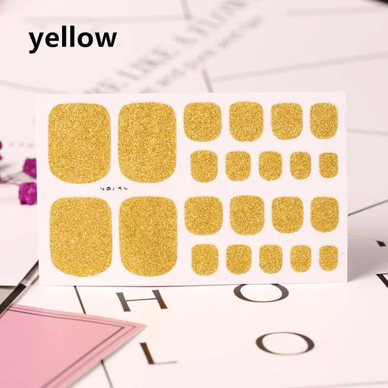 toenails yellow 1 лист, наклейка для ногтей, фольга для украшения ногтей, водостойкая наклейка для беременных женщин - Цвет: toenails yellow