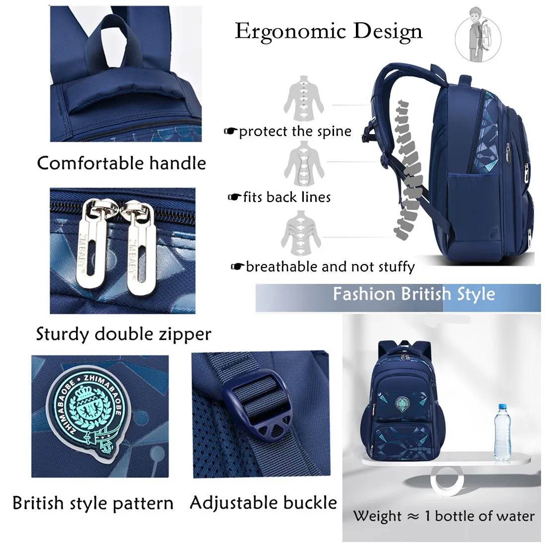 Boys Backpack Kids School Bags Elementary School Bookbags Geometric Print Nylon Lightweight Girls Primary Daypack Mochilas