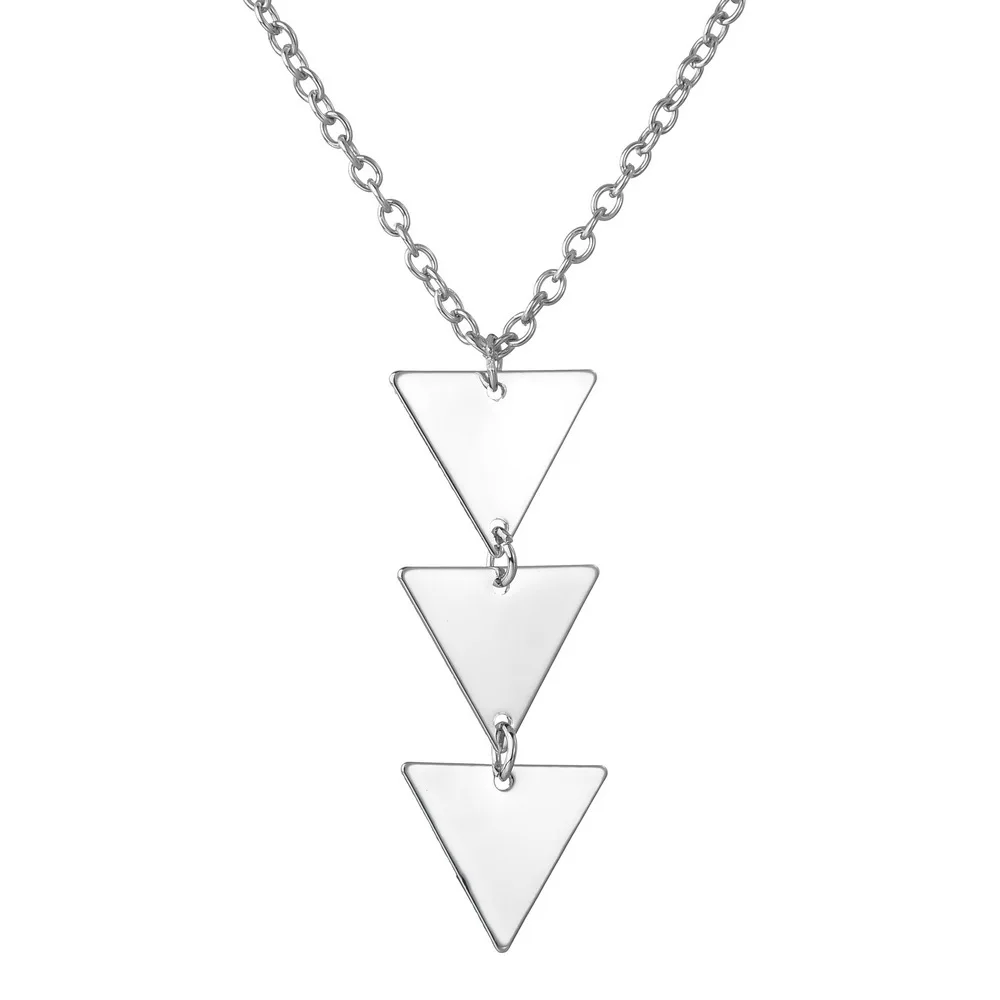 Новый Fanshion золото Цвет длинноцепочечный котел Треугольники подвеска-ожерелье