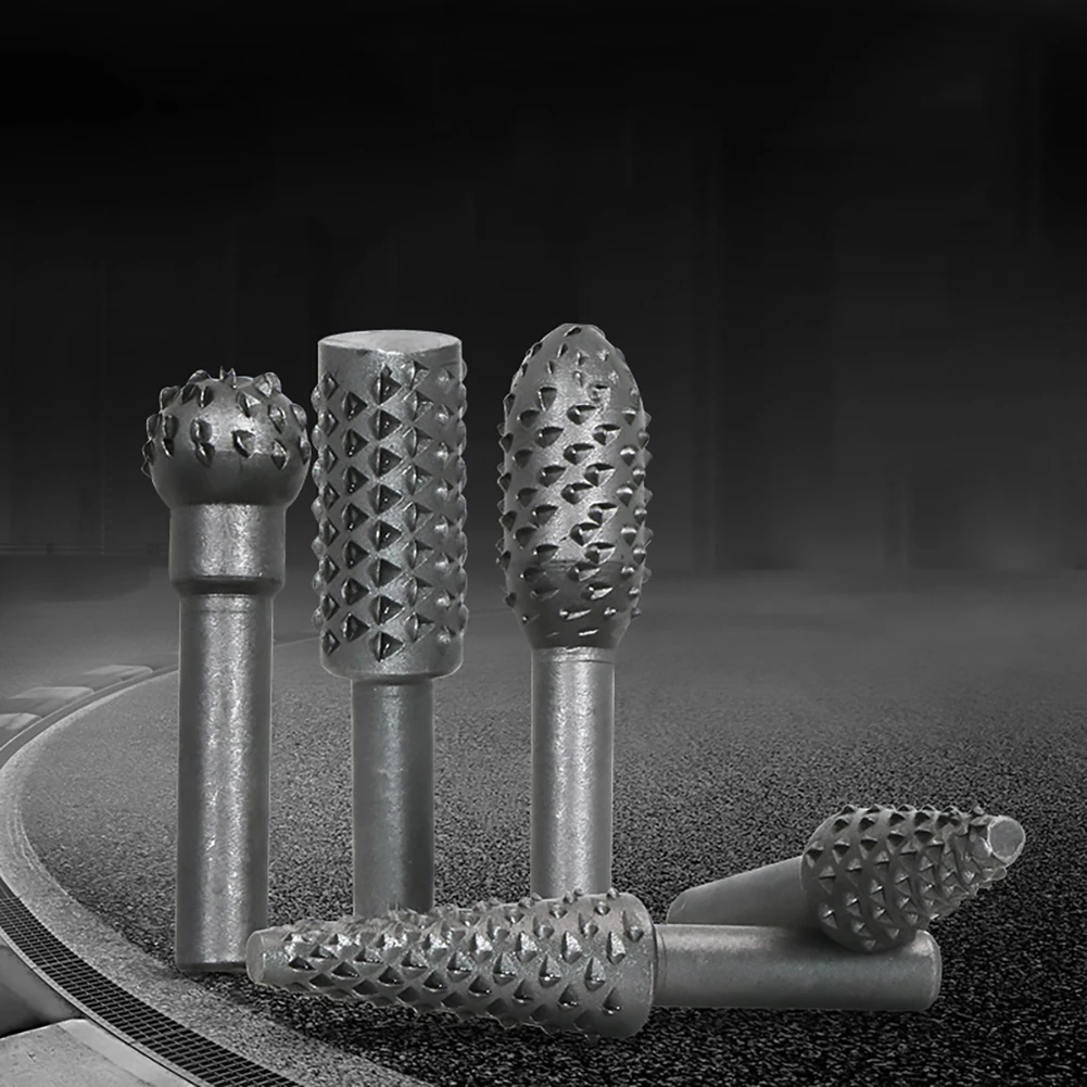 

5pcs Steel Rotary Rasp File High Quality 1/4" Shank Rotary Craft Files Rasp Burrs Wood Bits Grinding Power Woodworking Hand Tool