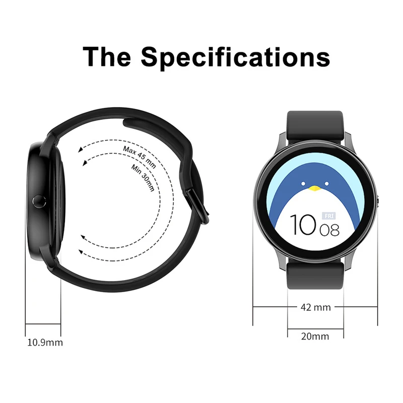 

Round Ladies Men's Smart Watches Bluetooth-compatible Fashion Waterproof Bracelet ECG Heart Rate Monitor Sleep Smart IOS Android