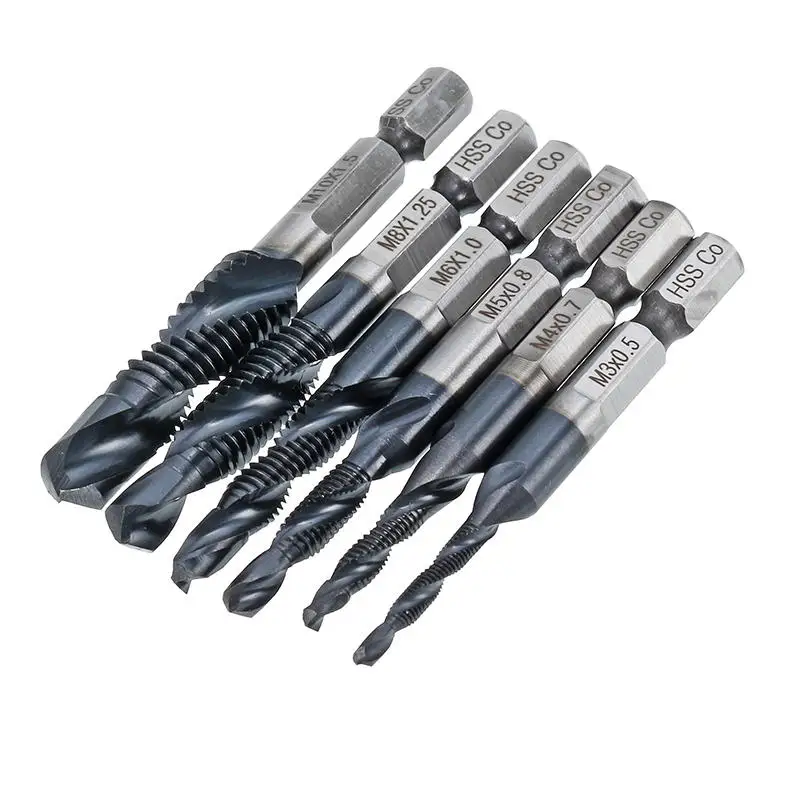 HRC89 M3-M10 Combination Drill Tap Bit Set TiAlN Coated Deburr Countersink Bits | Инструменты
