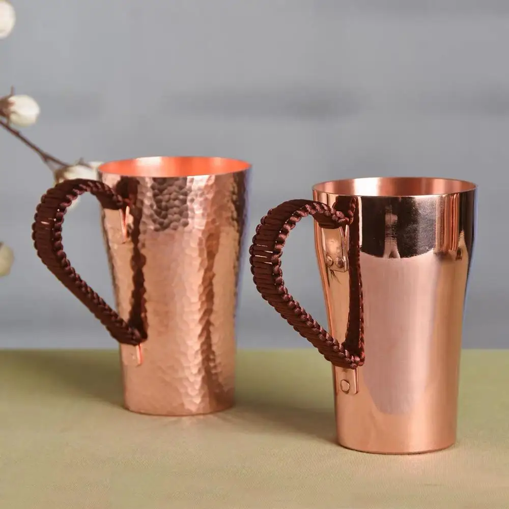 

Pure Copper Beer Mug Handcrafted Moscow Mule Cup Hammered Coffee Wine Mugs Drinkware Tableware