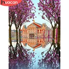 HUACAN картина по номеру замок пейзажные наборы картина по номеру дерево для взрослых рисование на холсте Ручная роспись подарок домашний декор