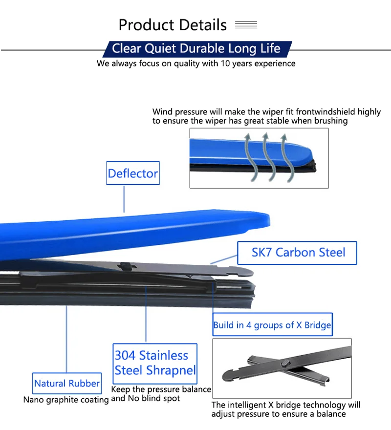 

HESITE Colored Winshield Wiper Blades For Alfa Romeo Mito Body Kit Accessories 2Pcs Front Window Screen Universal Wipers 26"+14"