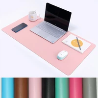 double side portable large mouse pad gamer waterproof pu leather suede desk mat computer mousepad keyboard table cover