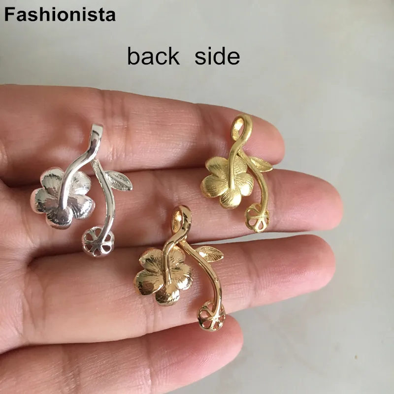 8 pcs - 18*25mm Brass Flower Charms Casted Filigrees with Needle For Bead Gold-color Silver-color DIY Supplies -HY | Украшения и