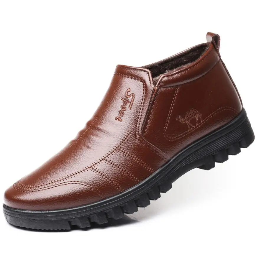 Ботинки Челси мужские зимние черные из спилка с Плюшевым Мехом | Обувь