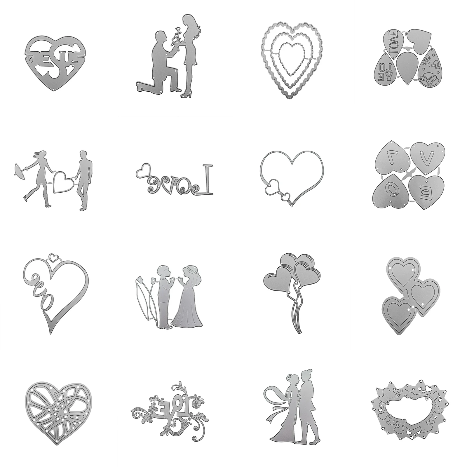 

Valentine'S Day DIY Arts Love Craft Dies Metal Cutting Dies Love Heart Stencil For Album Stamp Paper Card Embossing Craft Decor