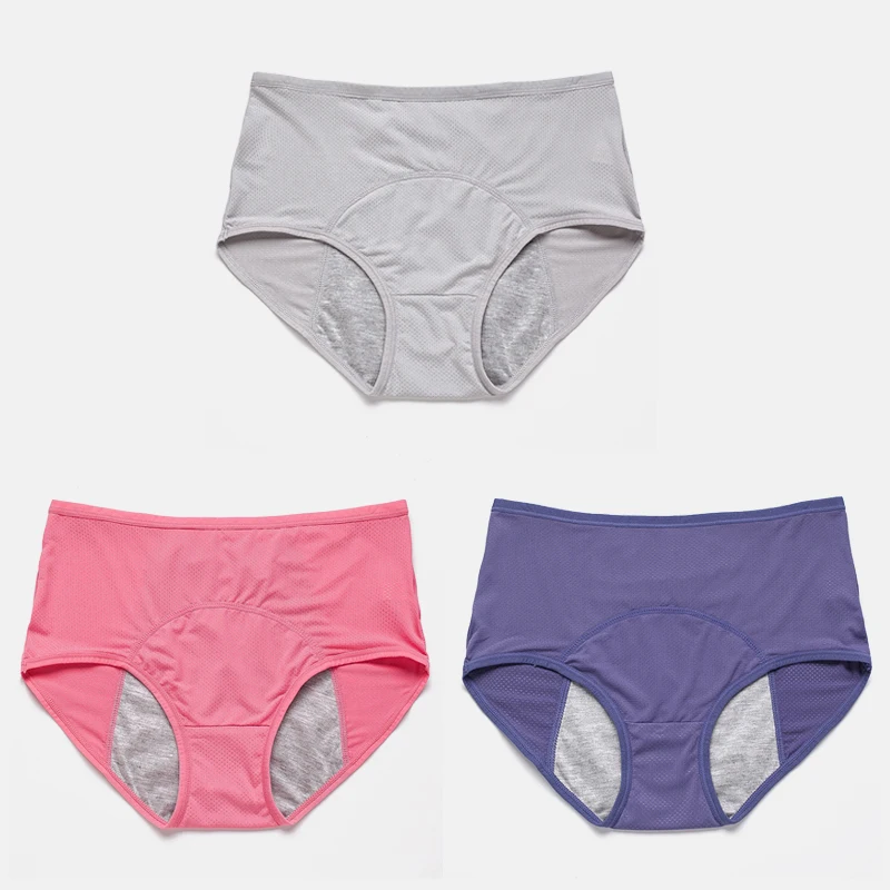 

3pcs Leak Proof Menstrual Panties Physiological Pants Women Underwear Period Comfortable Waterproof Briefs for Ladies