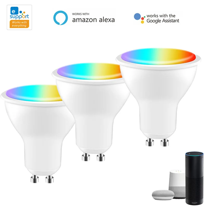 

Умная точесветильник лампа Gu10 с поддержкой Wi-Fi, 4 Вт, RGB, с регулировкой яркости, волшебная Светодиодная лампа с Wi-Fi, 220-240 В переменного тока, ра...