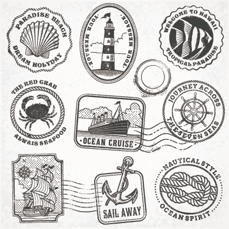 

KLJUYP Ocean Postage Clear Stamps Scrapbook Paper Craft Clear stamp scrapbooking