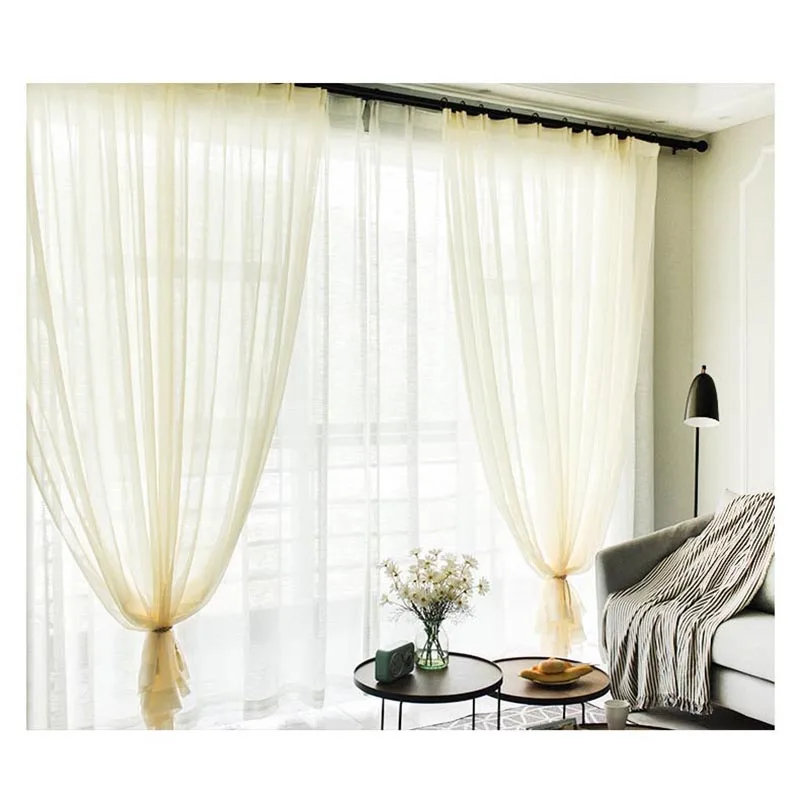 

White Tulle Curtains Modern Voile Sheer Curtains Transparent Tulle For Windows Drapes For Living Room Bedroom Decorations Panel
