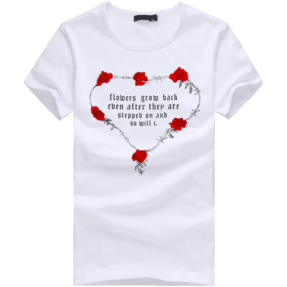 Любящее сердце пары футболка &quotВлюбленные&quot Лето Повседневное хлопок с принтом