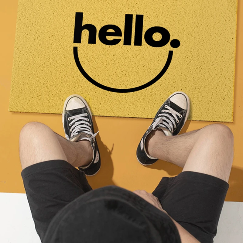 Коврик для входной двери из ПВХ нескользящий с шелковой петлей