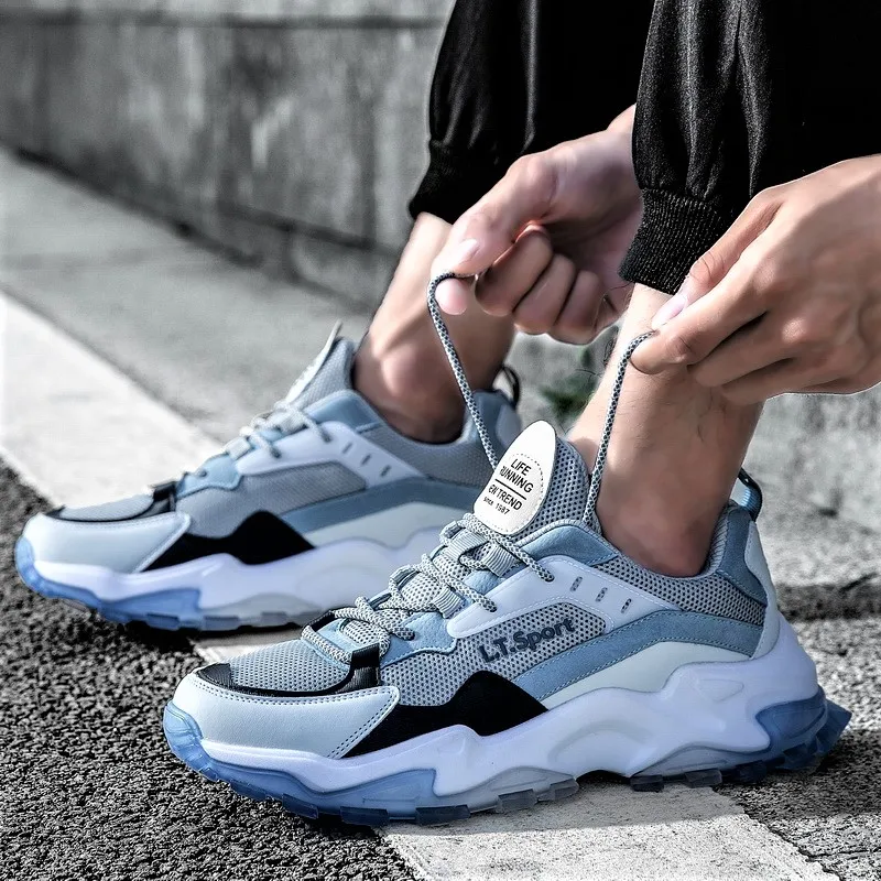 

ZOCOK Brand Sneakers Men Shoes Fashion Street Casual Shoes Breathable Lightweight Thick Sole Footwear Platform Chunky Sneakers