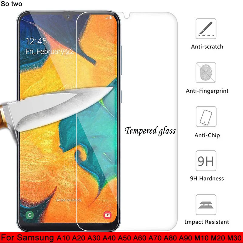 Закаленное стекло для Samsung A50 A40 A70 A80 A90 A60 3 шт. | Мобильные телефоны и аксессуары