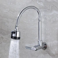 kitchen faucet wall mounted sink tap rotatable cold water tap single lever flexible pipe household bathroom wash basin faucet
