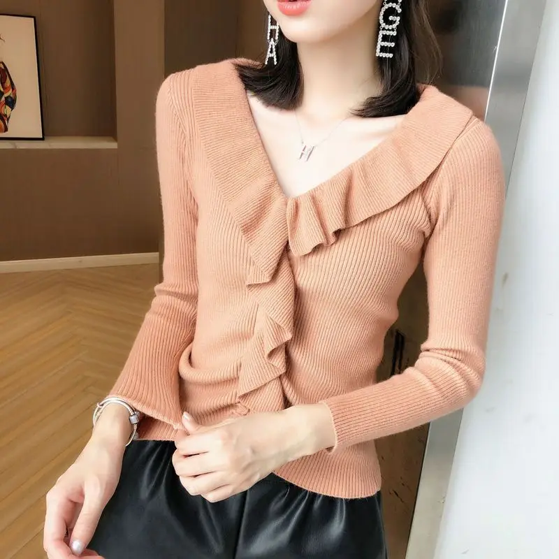 Mode femme automne hiver, женские свитера и пуловеры, зимний Одноцветный свитер с воротником-хомутом и бабочкой, женские блузы, топы 0274