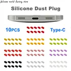 10 шт., Силиконовые пылезащитные заглушки Type-C для Samsung, Huawei