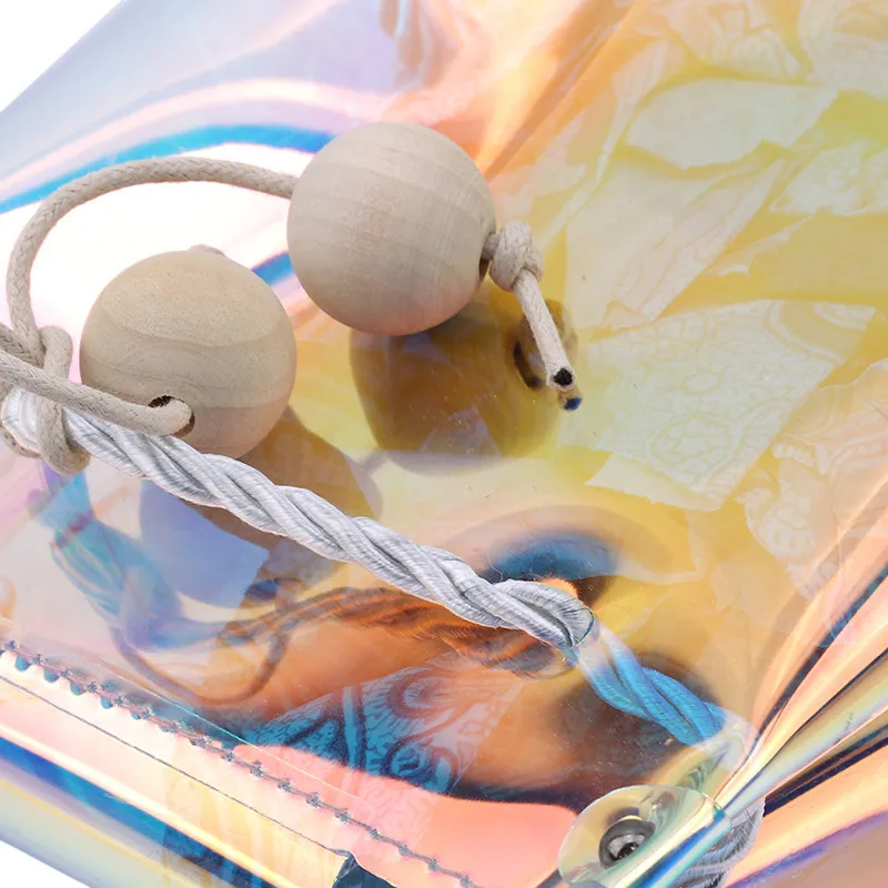 

Fashion Bucket Bag Women Shoulder Bag Laser Transparent Crossbody Bags Beach Drawstring Bag New Ladies Handbags