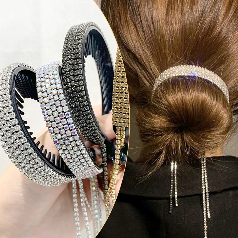 

1 шт., женские Стразы, кисточка, конский хвост, пряжка, когти для волос, роскошные заколки для волос, заколки для волос, шпилька, модные аксессу...