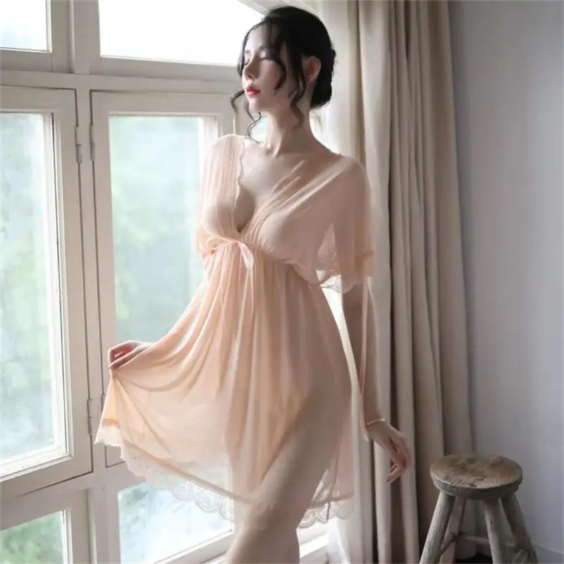 2021 Summer Solid Lace Nightgown Fashion Sleeveless Nighties Casual Loose Sling Homewear Large Plus Size Women Satin Nightdress
